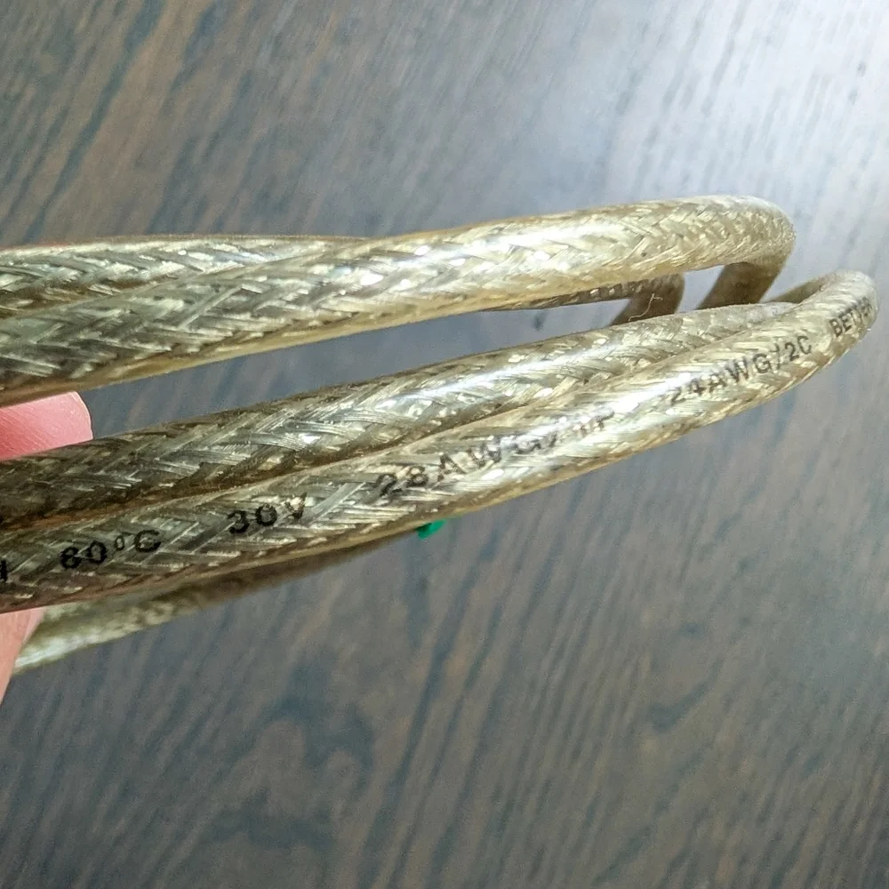 USB Type-B Cable Transparent Braided Shielding
